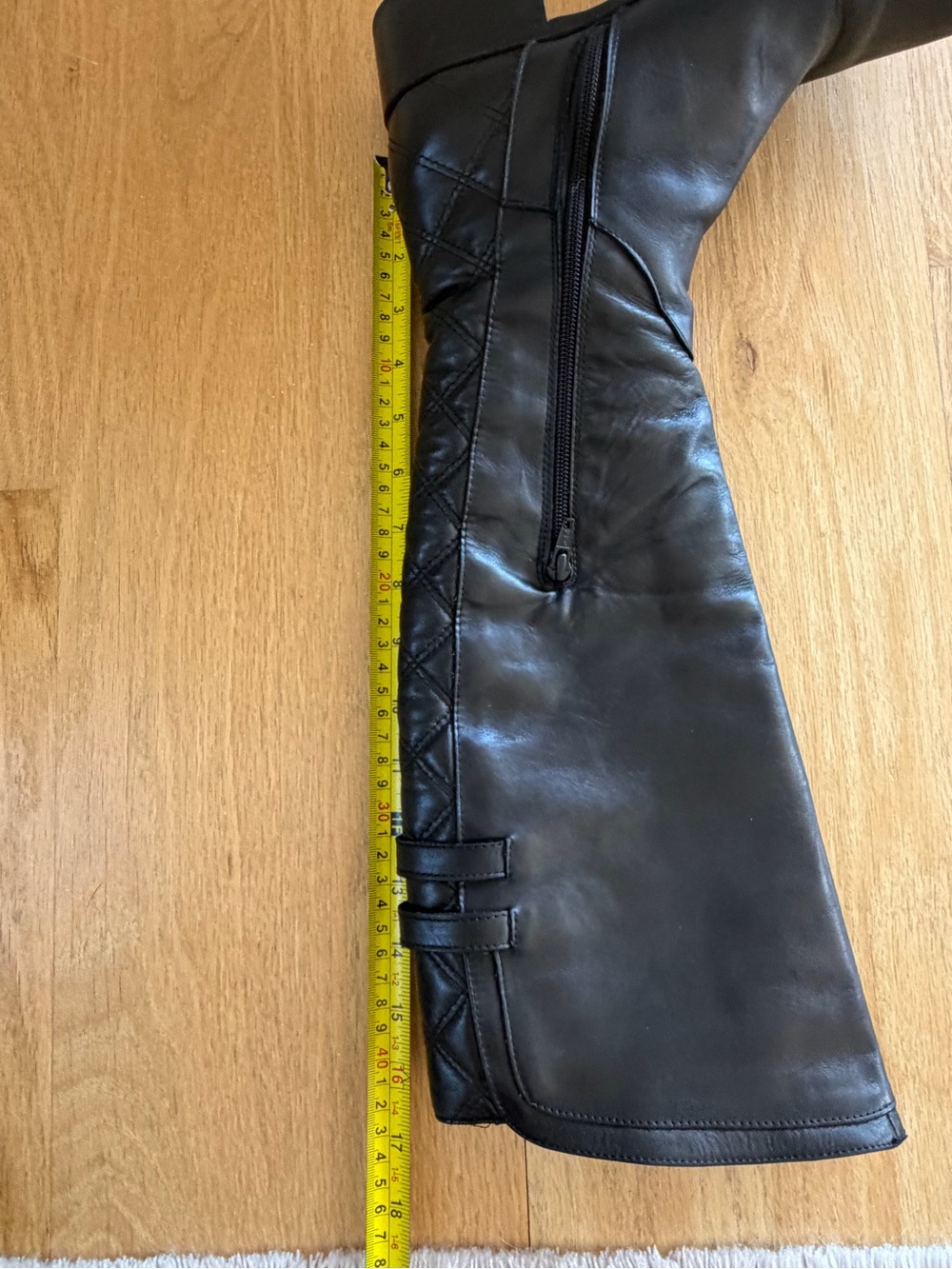 Stelle Monelle Made in Italy Black Leather Quilted Tall Riding Boots EU 39 - Picture 11 of 13